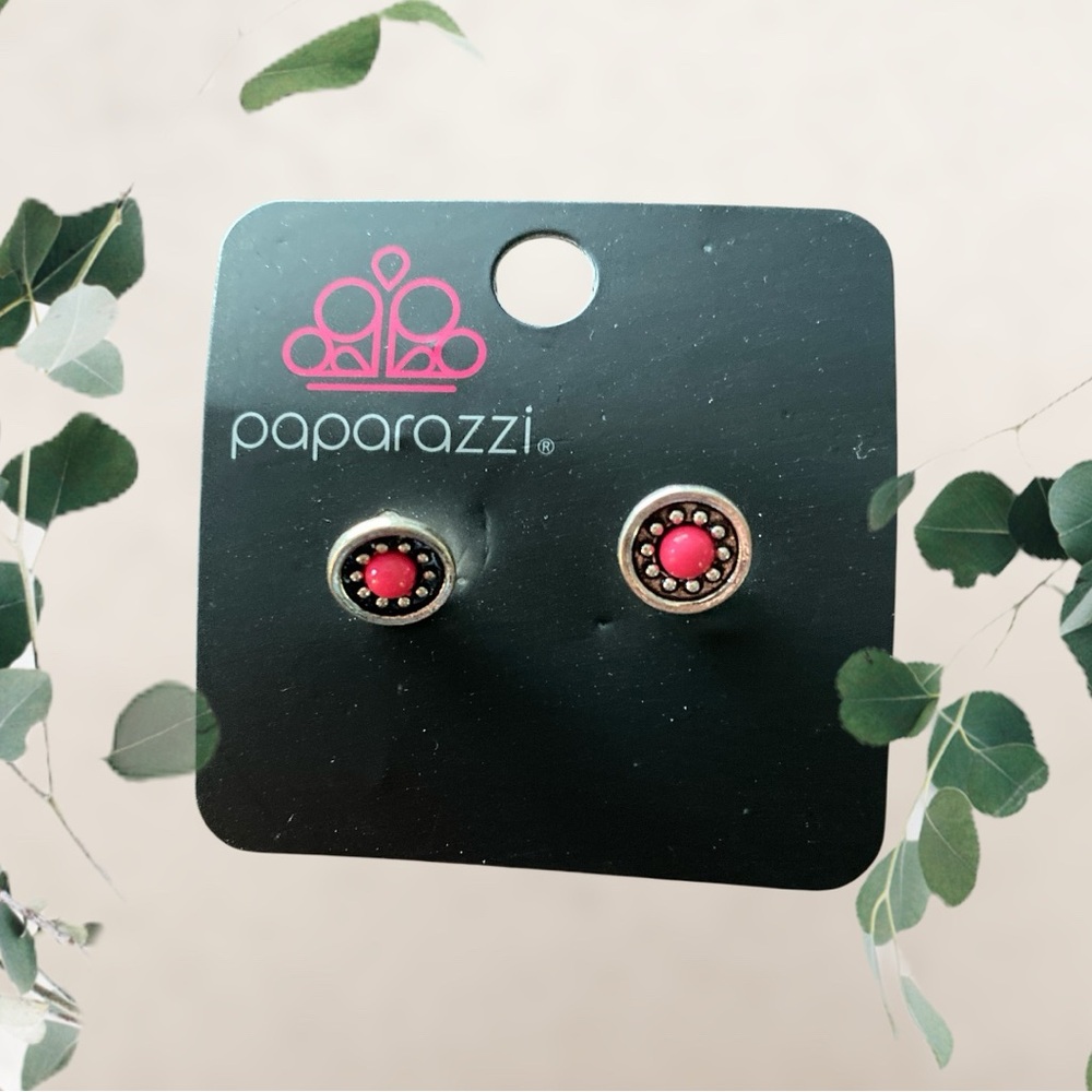 Paparazzi Red and Silver Stud Earrings
